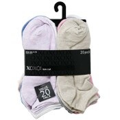 Wholesale - 20pk LADIES XOXO LOW CUT NC SOCKS ASST COLOR SIZE 4-10 C/P 48, UPC: 662239101929